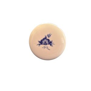 VTG White Ceramic Hand Painted Floral Drawer Cabinet Pull 1.5” Replacement